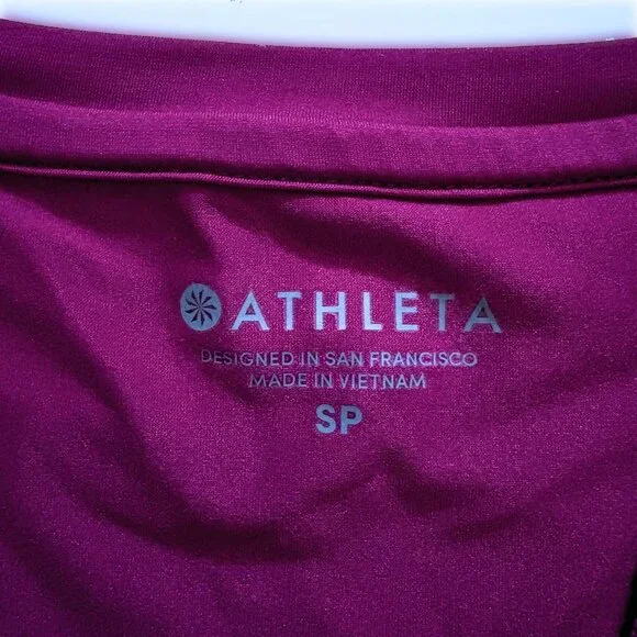 TWO Athleta Sunlover Tulip Back Tops NEW Deep Magenta and Navy Blue - Picture 4 of 16